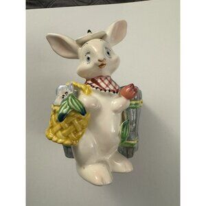 Vintage Napco Planter Bunny Rabbit With Basket C38
